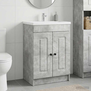 Dulap de baie sub chiuvetă Gri Beton 56 x 37,5 x 81 cm