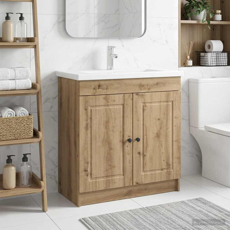 Dulap de baie sub chiuvetă Stejar Artizanal 78,5 x 37,5 x 81 cm
