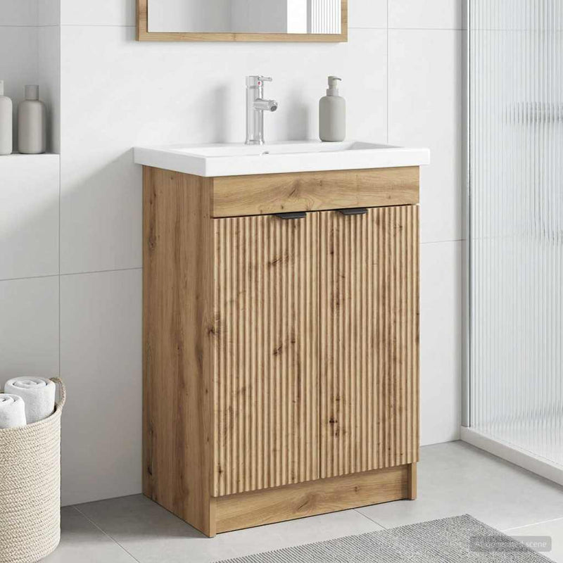 Dulap de baie sub chiuvetă Stejar Artizanal 78,5 x 37,5 x 81 cm