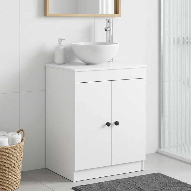 Dulap de Baie Alb 54 x 41 x 70 cm Lemn prelucrat