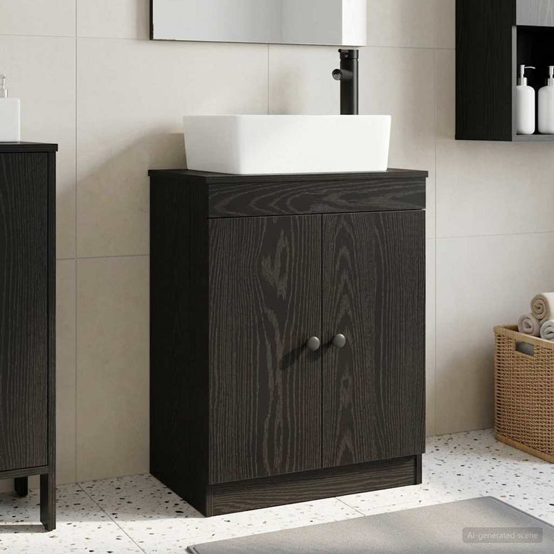Mobilă de baie cu chiuvetă Negru 54 x 35 x 83 cm Lemn prelucrat
