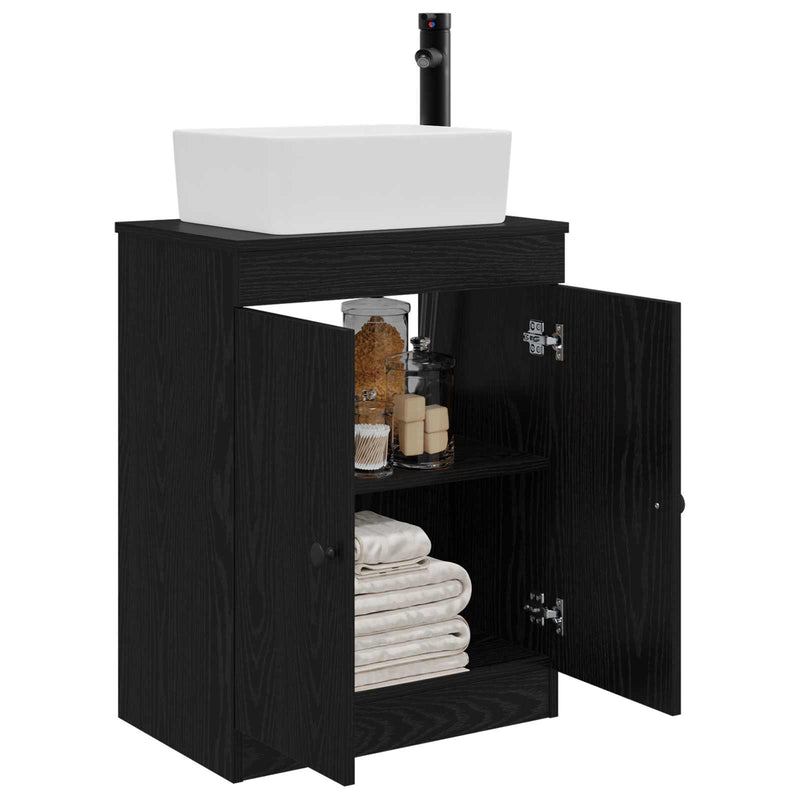 Mobilă de baie cu chiuvetă Negru 54 x 35 x 83 cm Lemn prelucrat