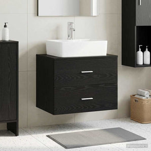 Dulap de baie montat pe perete Stejar Negru 62,5 x 44,5 x 50 cm