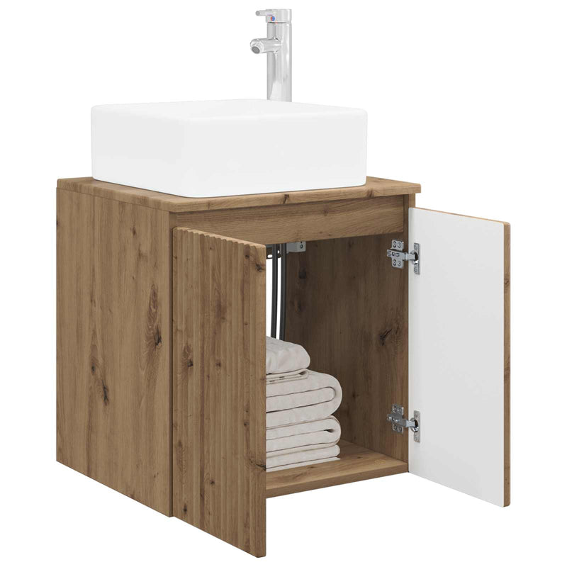 Vanitate cu chiuvetă montată pe perete Stejar Artizanal