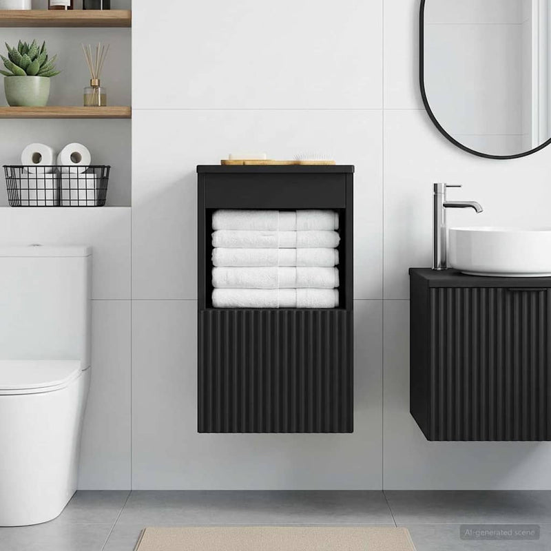 Dulap de Baie Negru 30 x 35 x 50 cm Lemn prelucrat