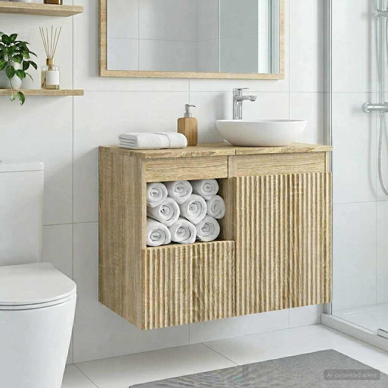 Dulap de Baie Stejar Sonoma 30 x 44,5 x 50 cm Lemn prelucrat