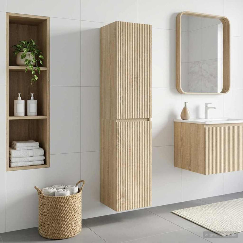 Dulap Bathroom Montat pe Perete Stejar Sonoma