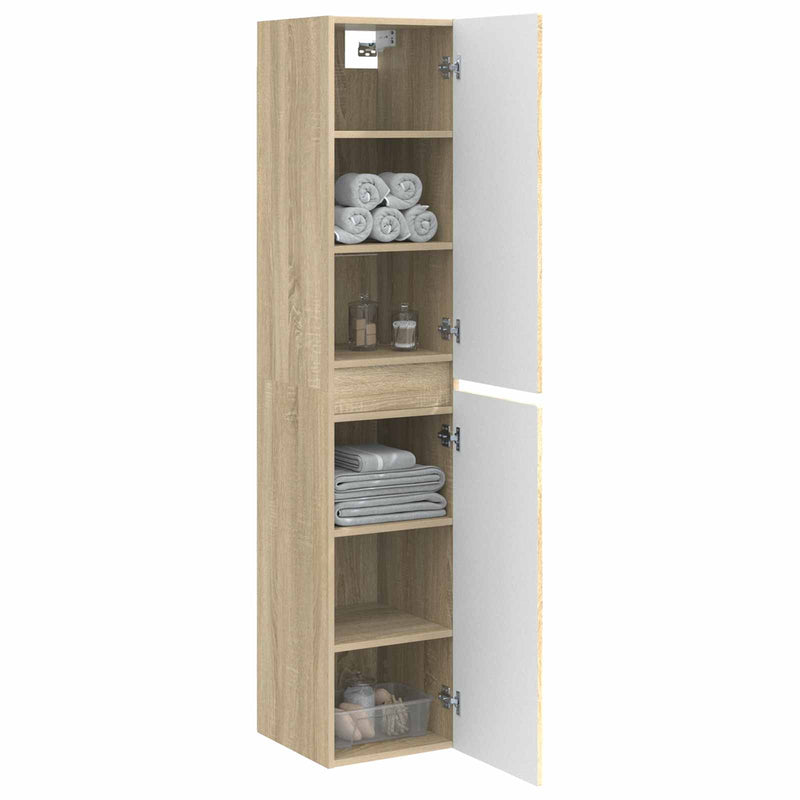 Dulap Bathroom Montat pe Perete Stejar Sonoma
