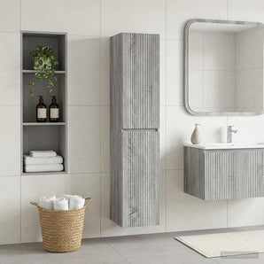 Dulap Bathroom Montat pe Perete Sonoma gri 33 x 34,5 x 160 cm