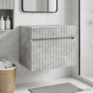 Dulap Bathroom Montat pe Perete Gri Beton 59 x 44,5 x 50 cm