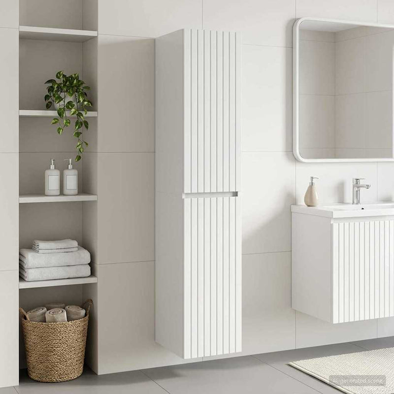 Dulap Bathroom Montat pe Perete Alb foarte lucios