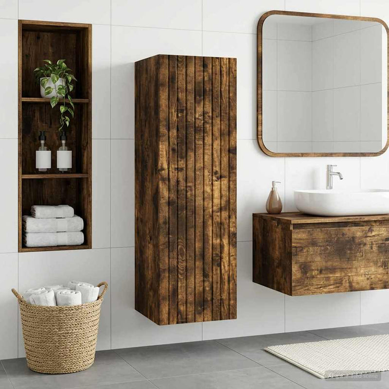 Dulap Bathroom Montat pe Perete Stejar fumuriu