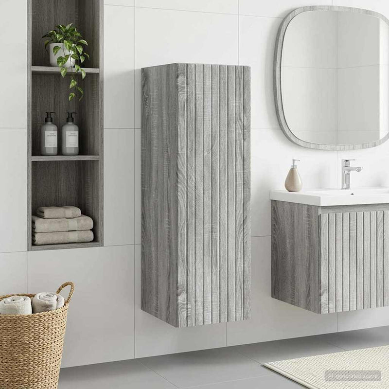 Dulap Bathroom Montat pe Perete Sonoma gri 33 x 34,5 x 60 cm