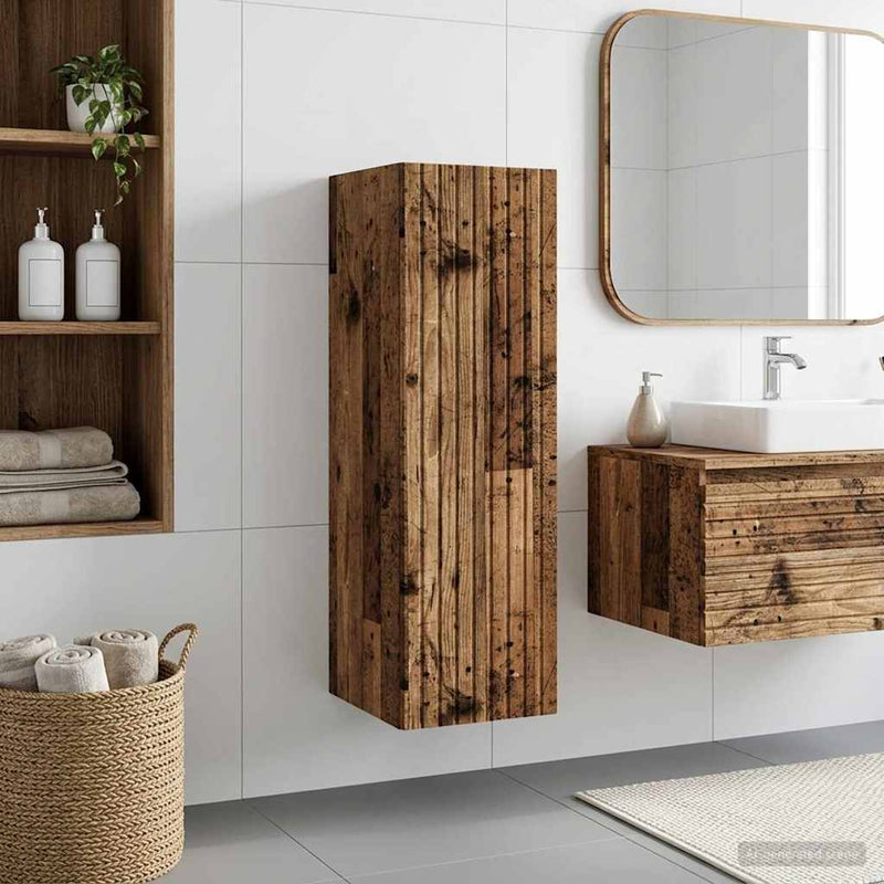 Dulap Bathroom Montat pe Perete Lemn vechi 33 x 34,5 x 60 cm