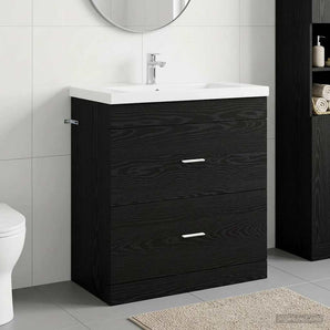 Dulap sub chiuvetă pentru baie Stejar Negru 78,5 x 37,5 x 81 cm