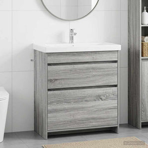 Dulap sub chiuvetă pentru baie Sonoma gri 78,5 x 37,5 x 81 cm