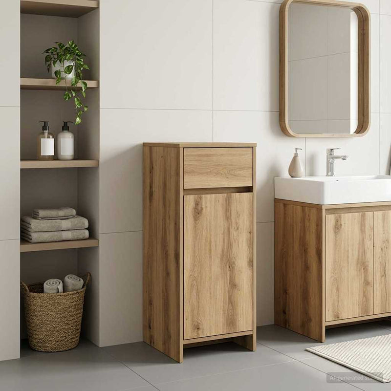 Dulap de Baie Stejar Artizanal 35 x 36,5 x 85 cm Lemn prelucrat