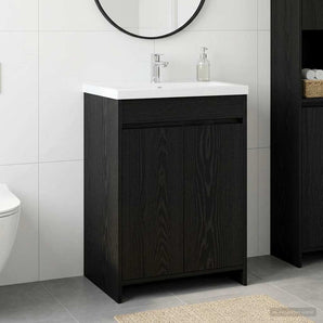 Dulap sub chiuvetă pentru baie Stejar Negru 56 x 37,5 x 81 cm