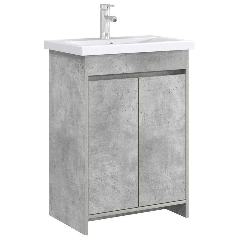 Dulap sub chiuvetă pentru baie Gri Beton 56 x 37,5 x 81 cm