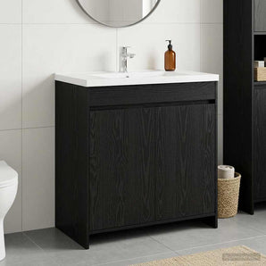 Dulap sub chiuvetă pentru baie Stejar Negru 78,5 x 37,5 x 81 cm