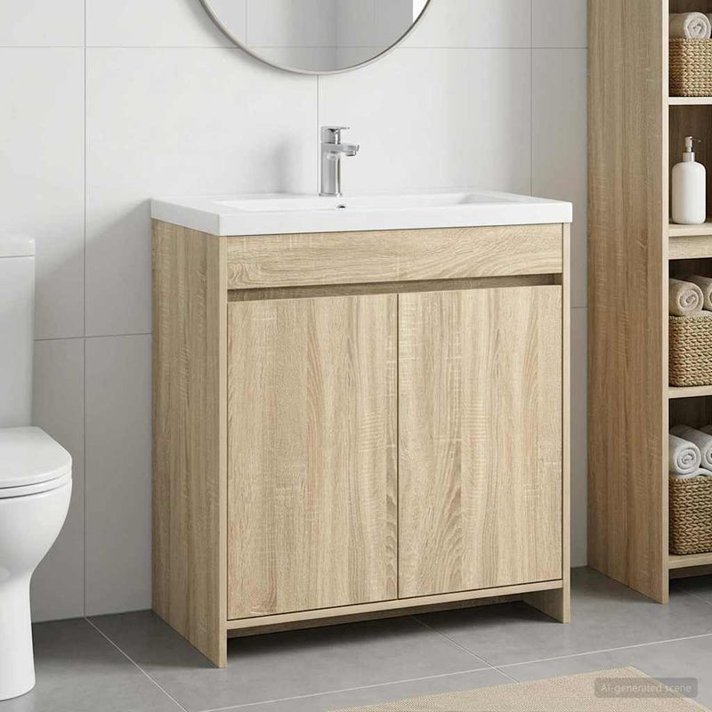 Dulap sub chiuvetă pentru baie Stejar Sonoma