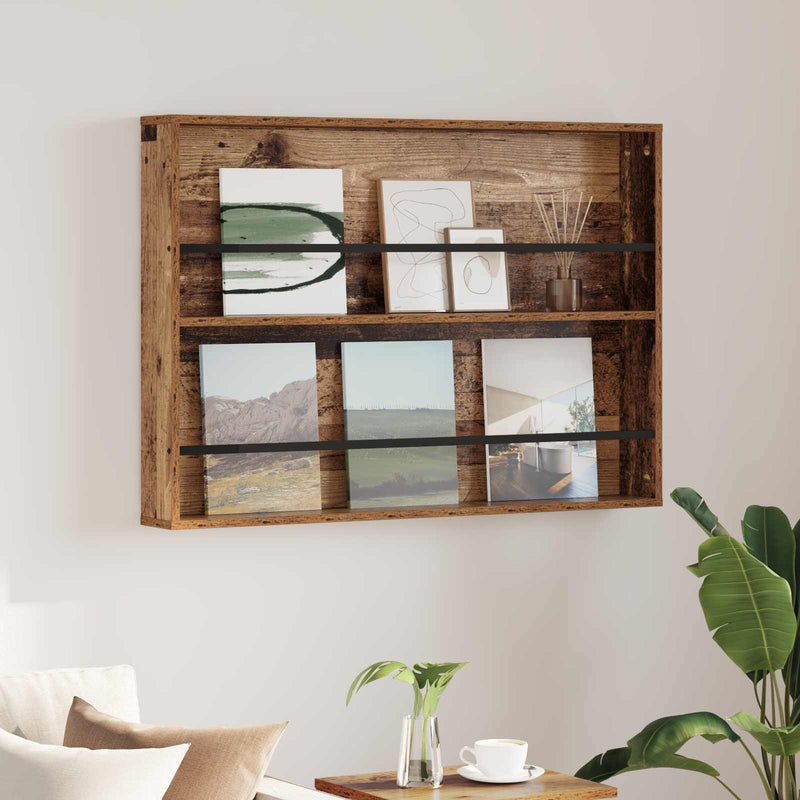 Raft pentru reviste Lemn vechi 100 x 12 x 70 cm Lemn prelucrat