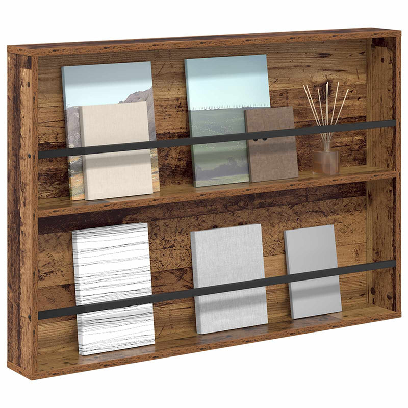 Raft pentru reviste Lemn vechi 100 x 12 x 70 cm Lemn prelucrat