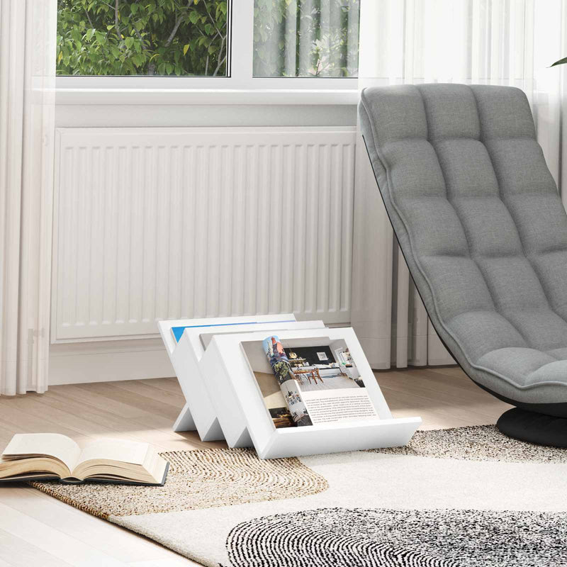 Raft pentru reviste Alb 53 x 40 x 28,5 cm Lemn prelucrat