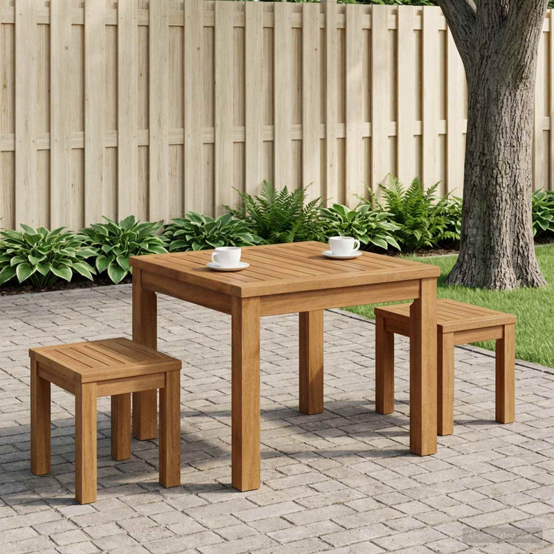 Masă de cafea natural 50 x 48,5 x 36 cm Lemn Solid de Acacia