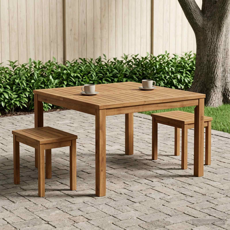 Masă de cafea natural 80 x 80,5 x 45 cm Lemn Solid de Acacia