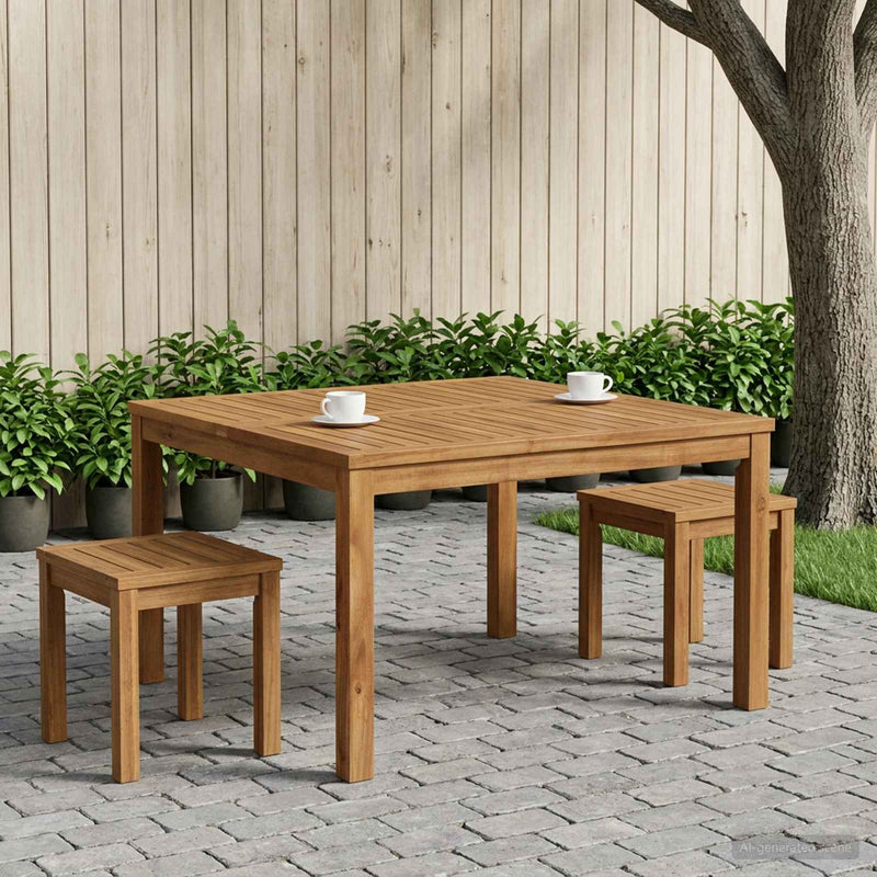 Masă de cafea natural 80 x 80,5 x 45 cm Lemn Solid de Acacia