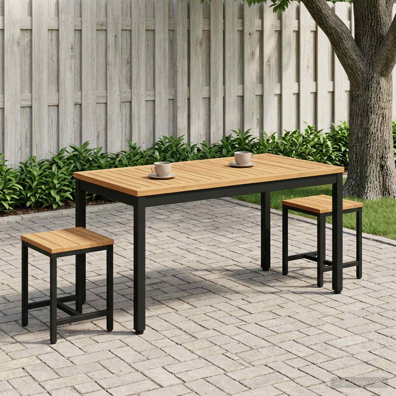 Masă de cafea Natural și Negru 50 x 100,5 x 45 cm