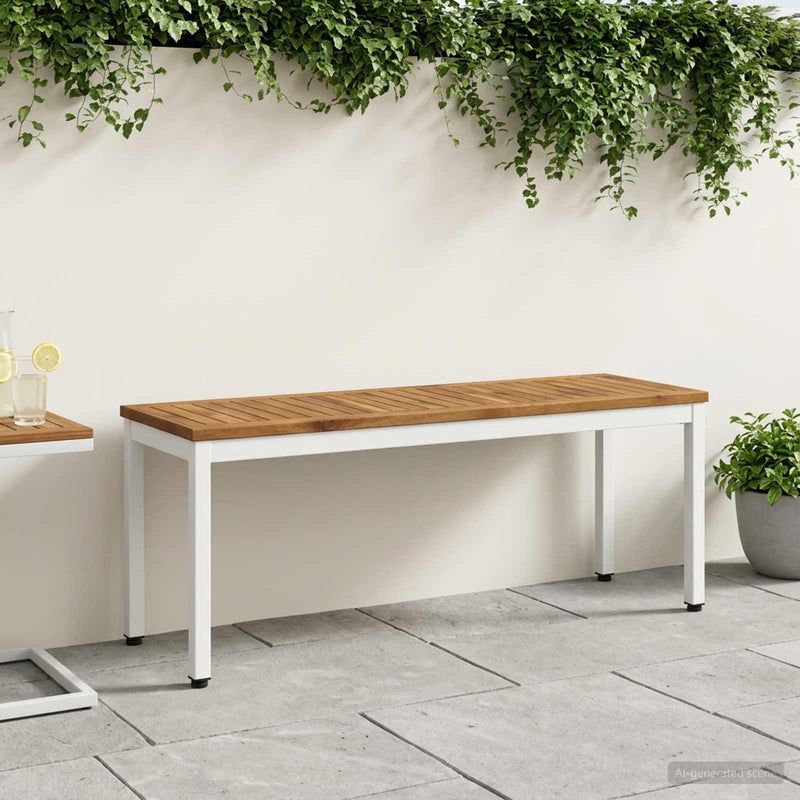 Bancă de grădină 108,5 x 35 x 45 cm Lemn Solid de Acacia