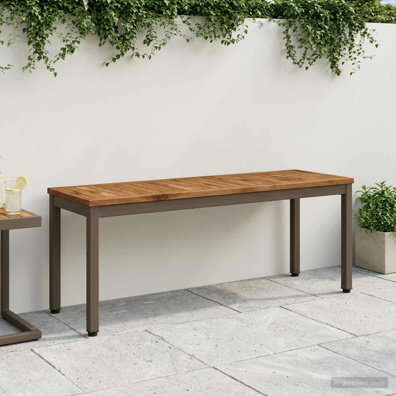 Bancă de grădină 108,5 x 35 x 45 cm Lemn Solid de Acacia