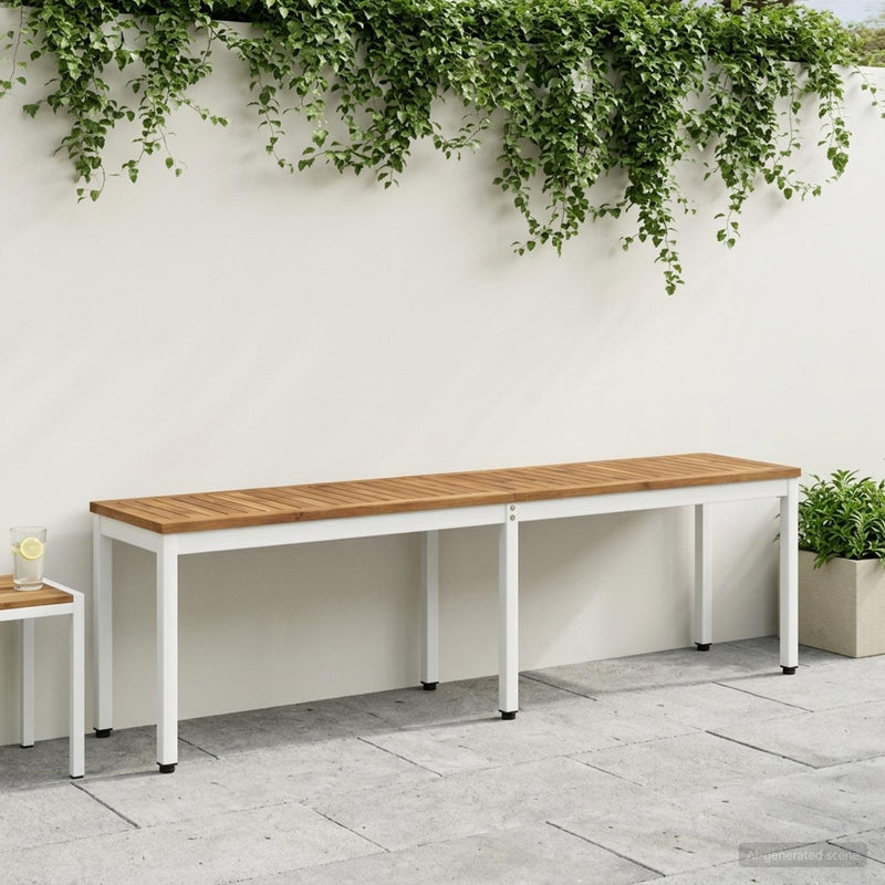 Bancă de grădină 161 x 35 x 45 cm Lemn Solid de Acacia