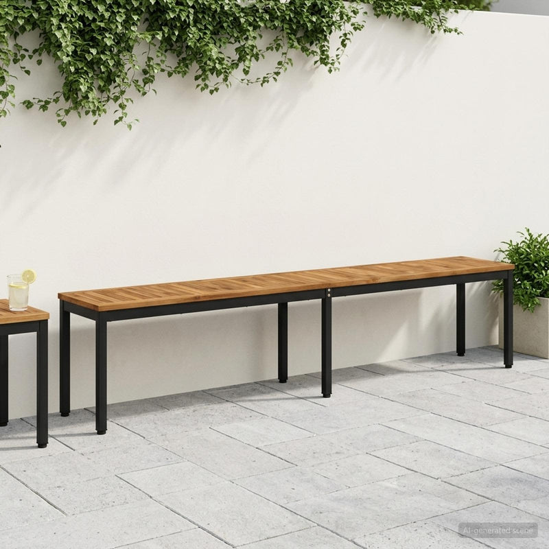 Bancă de grădină 201 x 35 x 45 cm Lemn Solid de Acacia