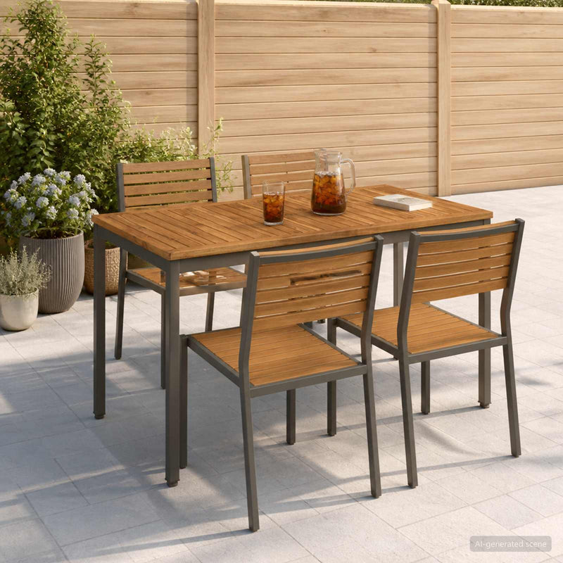 Masă de cină pentru grădină Natural și Cafea 108,5 x 55 x 75 cm