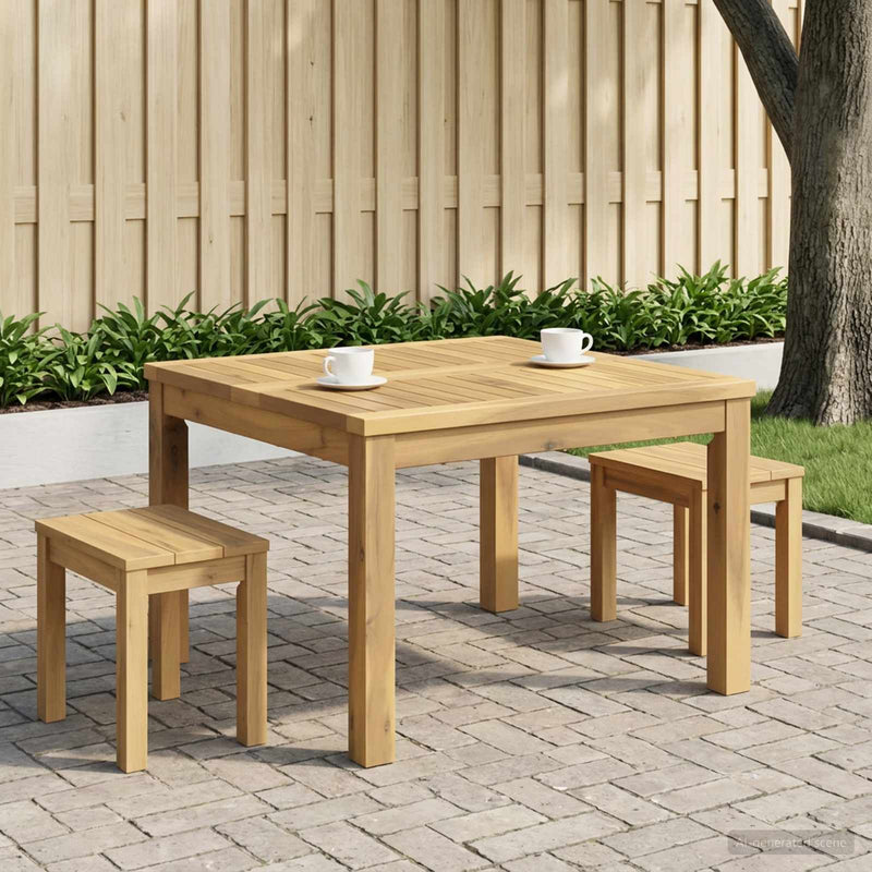 Masă de cafea Alb 60 x 60,5 x 36 cm Lemn Solid de Acacia