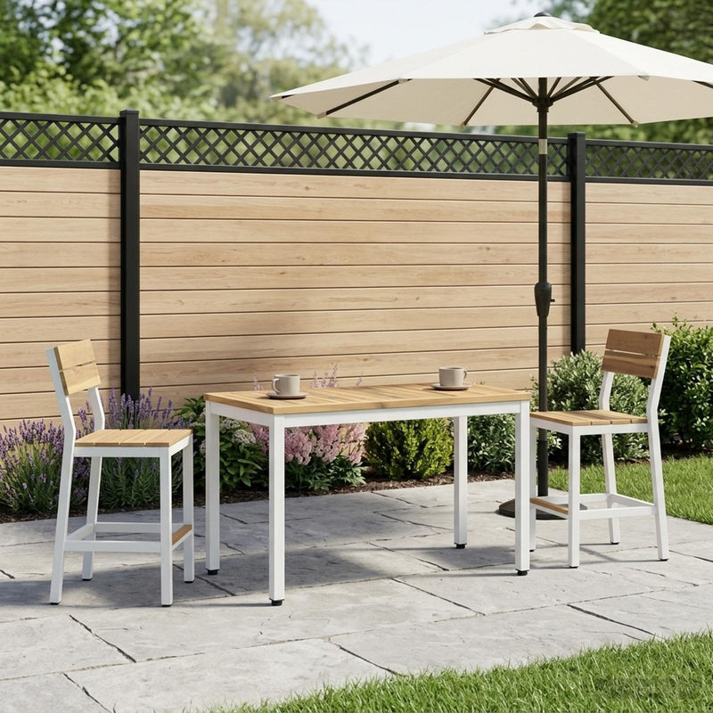 Masă de cafea Alb 50 x 100,5 x 45 cm Lemn Solid de Acacia