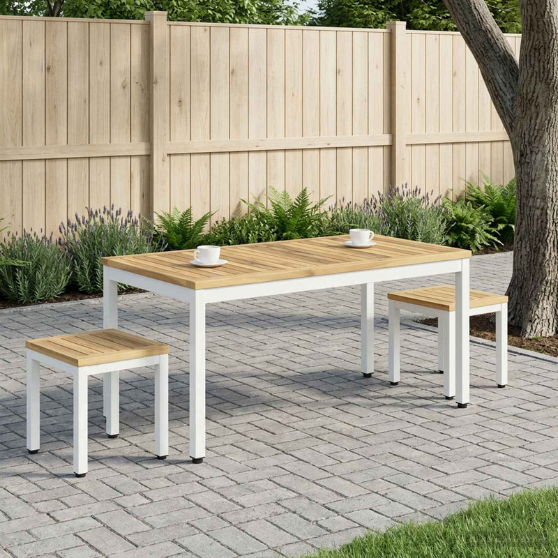 Masă de cafea Alb 50 x 100,5 x 45 cm Lemn Solid de Acacia
