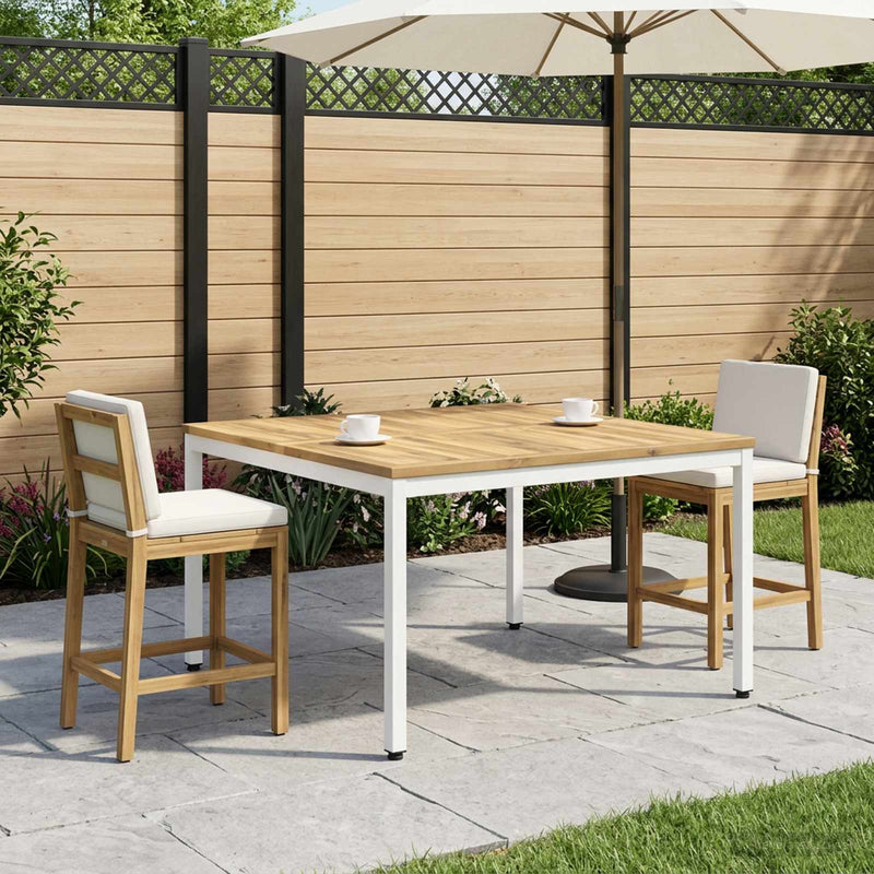 Masă de cafea Alb 100 x 100,5 x 45 cm Lemn Solid de Acacia