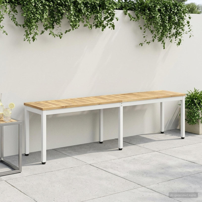 Bancă de grădină 161 x 35 x 45 cm Lemn Solid de Acacia Alb