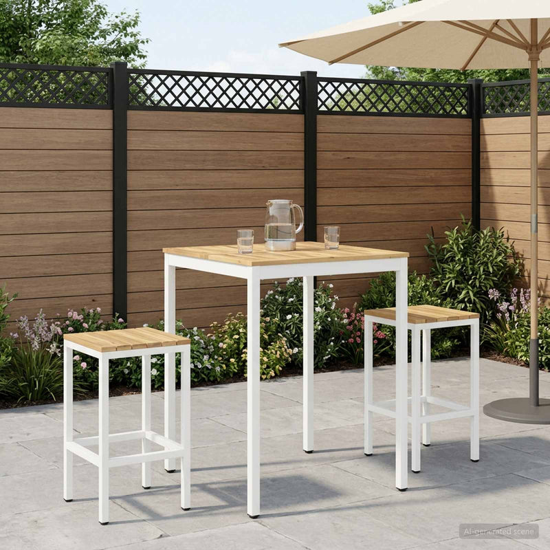 Masă de Bar în Grădină Alb 80 x 80,5 x 105 cm