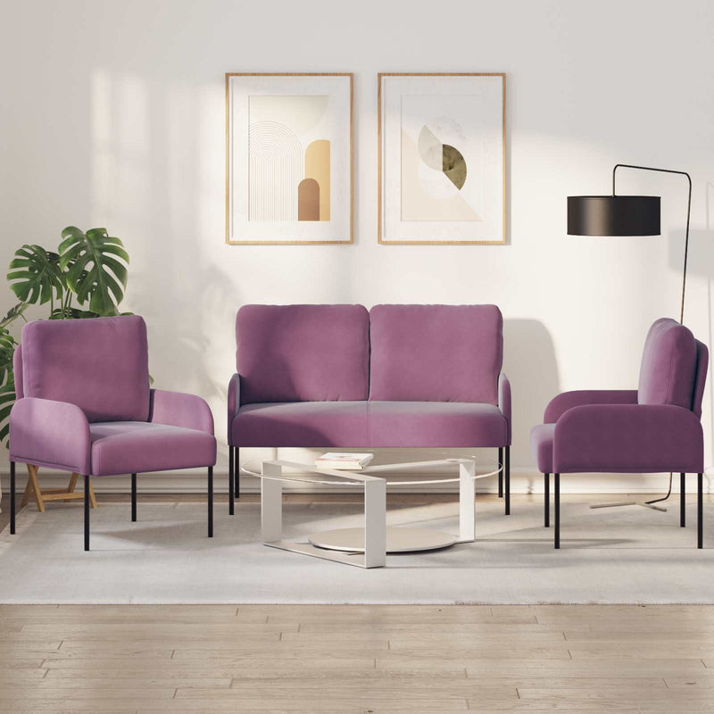 Seturi de canapele 3 buc. Violet placaj
