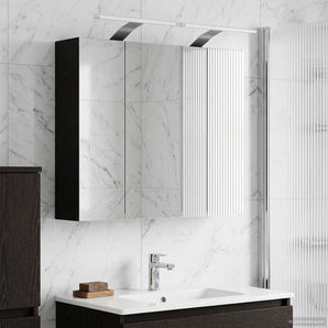 Dulap cu oglindă pentru baie Stejar Negru 60 x 14,5 x 50 cm