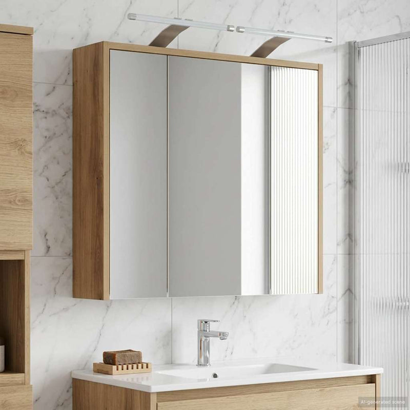 Dulap cu oglindă pentru baie Stejar artizanal