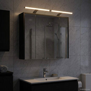 Dulap cu oglindă pentru baie Stejar Negru 73,5 x 16 x 62,5 cm