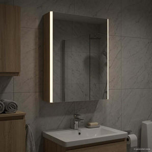 Dulap cu oglindă pentru baie Stejar Sonoma 53,5 x 15,5 x 70 cm