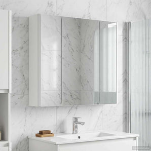 Dulap cu oglindă pentru baie Alb 63,5 x 15,5 x 60,5 cm
