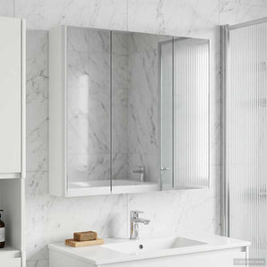 Dulap cu oglindă pentru baie Alb 73.5 x 15.5 x 70 cm